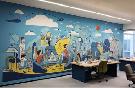 汉阴办公室墙绘的特点。