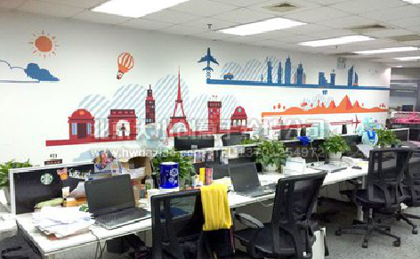 汉阴教你设计办公室墙绘的方法。