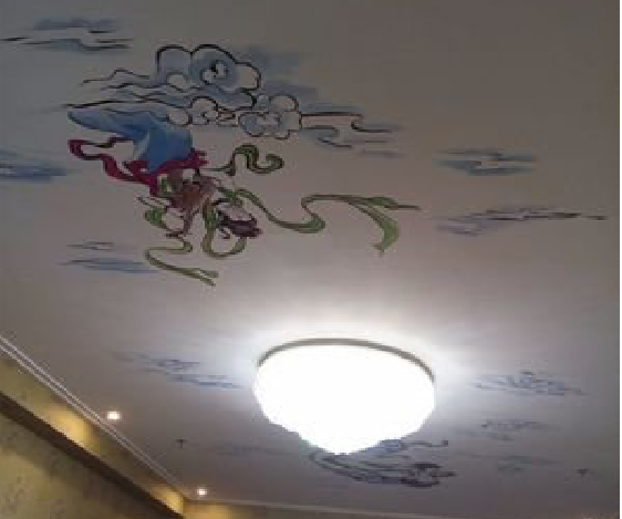 汉阴如何快速绘制天花板上的手绘墙?