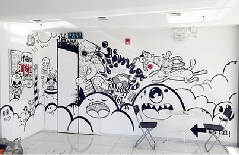 汉阴手绘墙并非传统涂鸦。